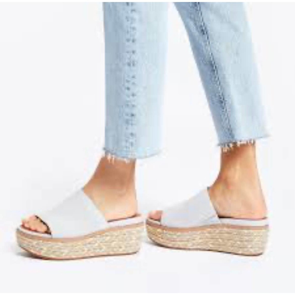 FitFlop Eloise Espadrille Suede Leather Wedge Slides Women’s Size 11